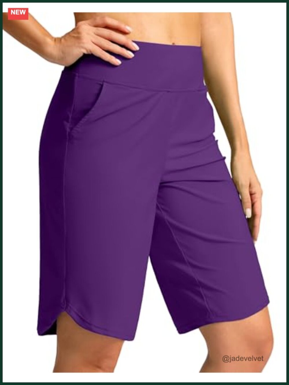 Women's 11" Knee Length Swim Board Shorts with Pockets